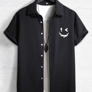 Boxy Fit Shirt Solid Color - Kemeja Lengan Pendek Potongan Lebar Kekinian